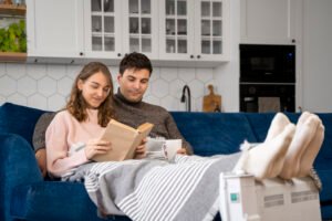 RainMate air purifier placed on a bedroom shelf, quietly improving indoor air quality for a family-friendly environment.